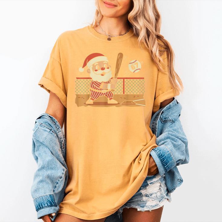 Baseball Santa 67 Christmas Xmas Boys Retro Women's Comfort Colors T-Shirt Baseball Santa 67 Christmas Xmas Boys Retro Women's Comfort Colors T-Shirt