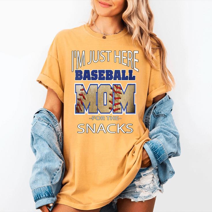 Baseball Sport I’m Just Here For The Snacks Baseball Mom Women's Comfort Colors T-Shirt Baseball Sport I’m Just Here For The Snacks Baseball Mom Women's Comfort Colors T-Shirt