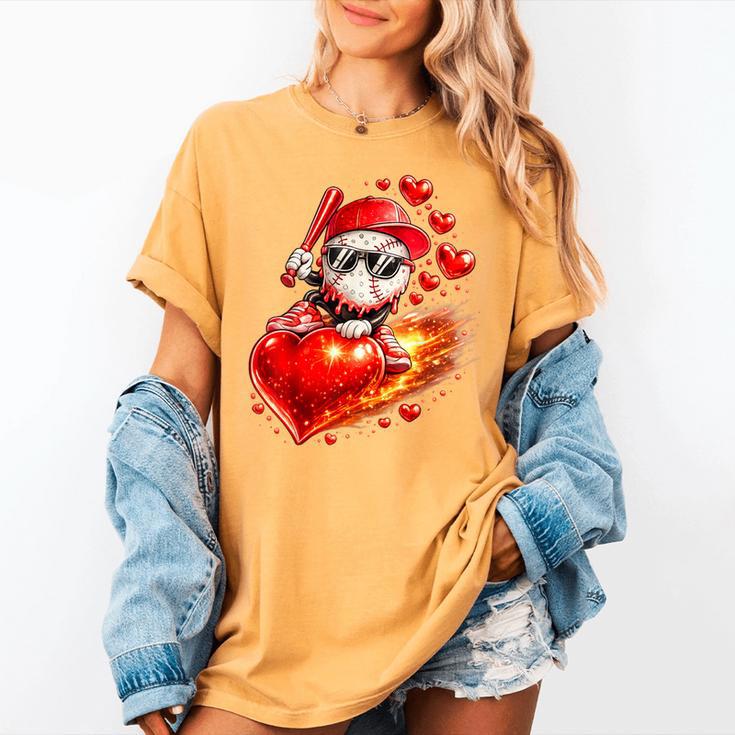 Baseball Valentine's Day Drip Ice Cream Team Women's Comfort Colors T-Shirt Baseball Valentine's Day Drip Ice Cream Team Women's Comfort Colors T-Shirt