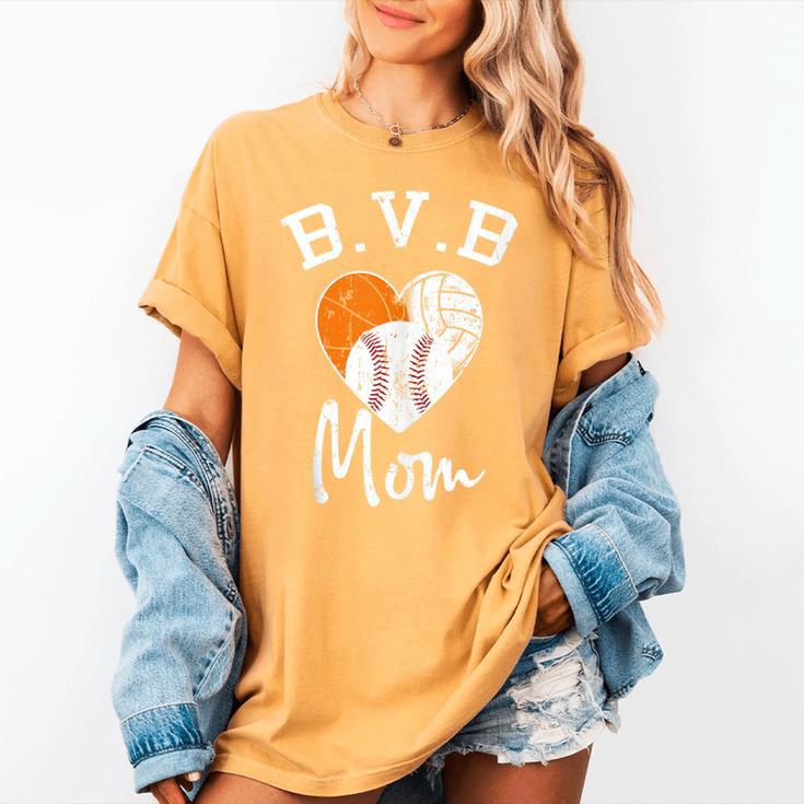 Basketball Volleyball Baseball Mom For Women Women's Comfort Colors T-Shirt Basketball Volleyball Baseball Mom For Women Women's Comfort Colors T-Shirt