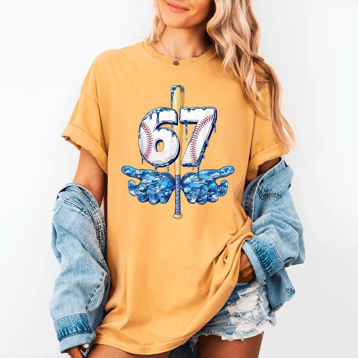 Blue Camo Baseball 67 Six Seven Camo Ice Cream Drip Boy Teen Women's Comfort Colors T-Shirt