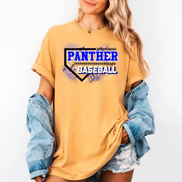 Blue Panther Baseball Home Plate Game Day Mascot Panther Women's Comfort Colors T-Shirt Blue Panther Baseball Home Plate Game Day Mascot Panther Women's Comfort Colors T-Shirt