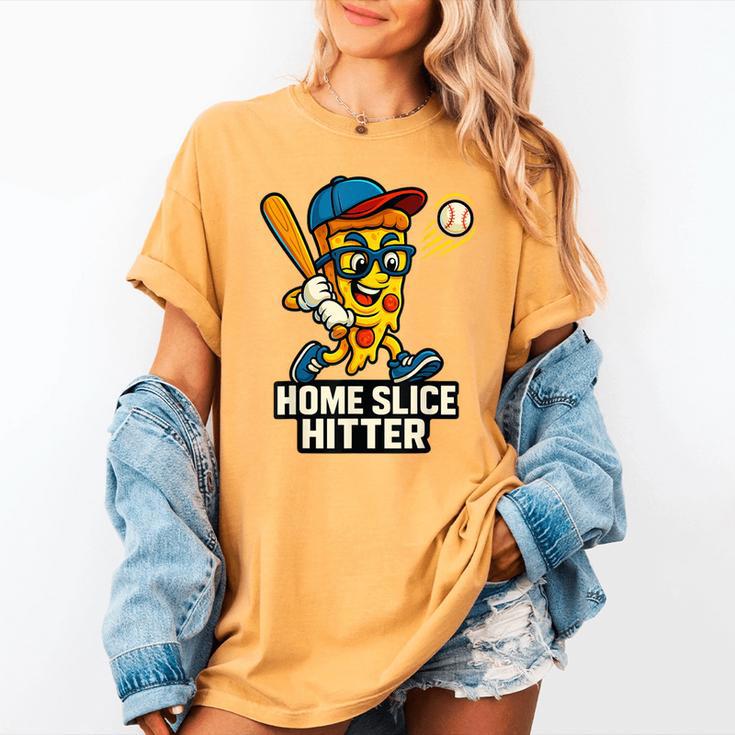 Boys Pizza Theme Baseball Home Hitter Women's Comfort Colors T-Shirt