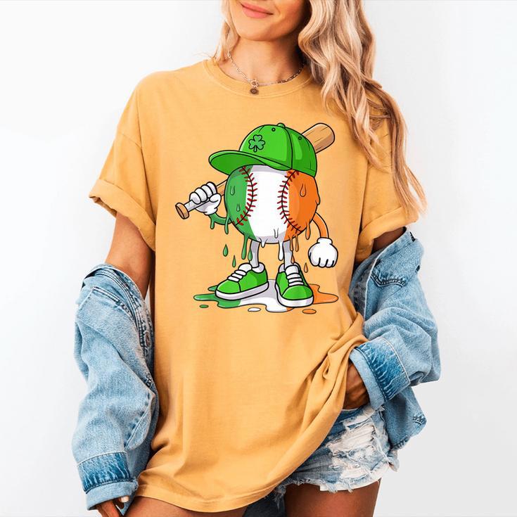 Boys St Patricks Day Kids Baseball Player Ice Cream Drip Women's Comfort Colors T-Shirt Boys St Patricks Day Kids Baseball Player Ice Cream Drip Women's Comfort Colors T-Shirt