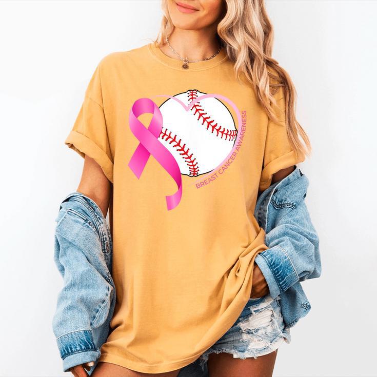 Breast Cancer Awareness Baseball Mom Women's Comfort Colors T-Shirt Breast Cancer Awareness Baseball Mom Women's Comfort Colors T-Shirt