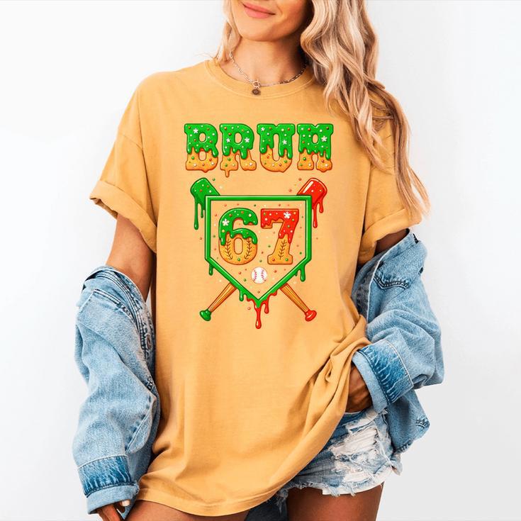 Bruh 67 Baseball Christmas Gingerbread Drip Number 67 Player Women's Comfort Colors T-Shirt Bruh 67 Baseball Christmas Gingerbread Drip Number 67 Player Women's Comfort Colors T-Shirt