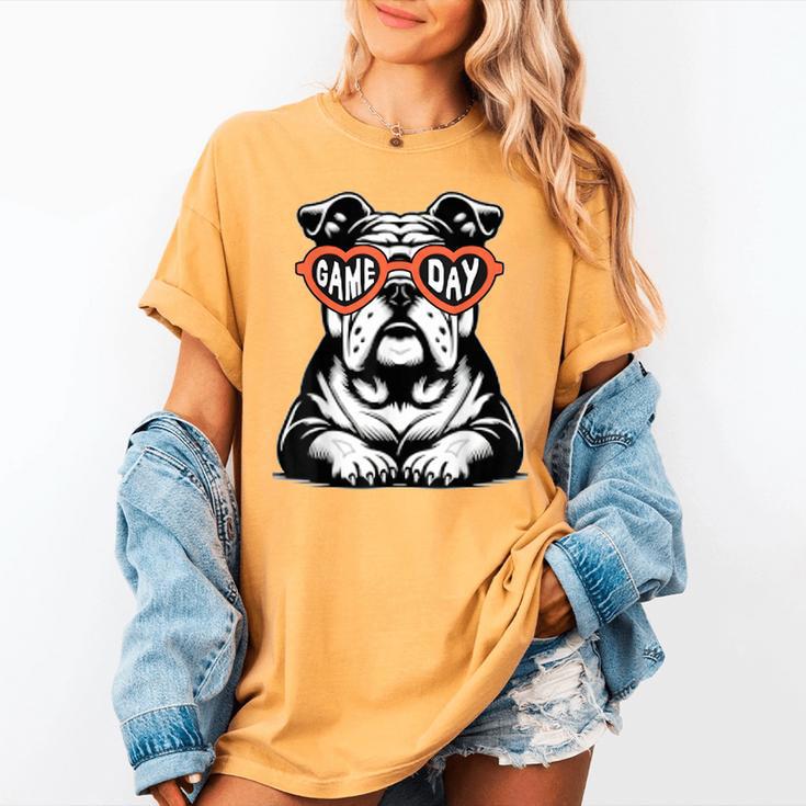 Bulldog Mascot Sports Fan Football Basketball Baseball Women's Comfort Colors T-Shirt