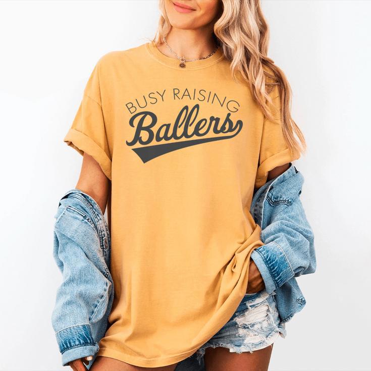 Busy Raising Ballers Baseball Mom & Parent Sports Premium Tri-Blend Women's Comfort Colors T-Shirt