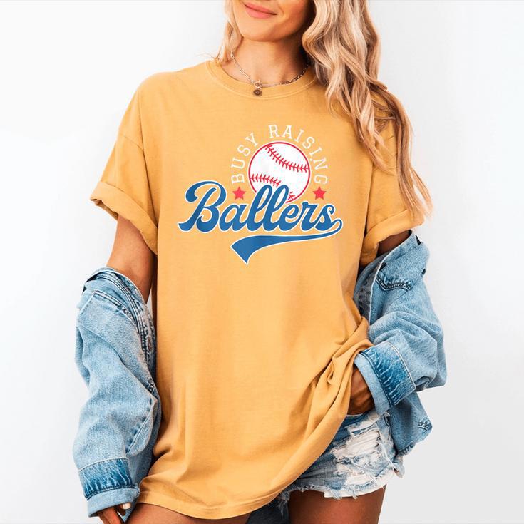 Busy Raising Ballers Baseball Mom Group Tee Women's Comfort Colors T-Shirt Busy Raising Ballers Baseball Mom Group Tee Women's Comfort Colors T-Shirt