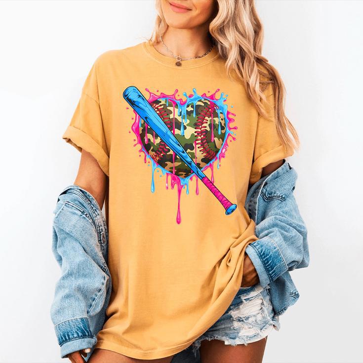 Camo Baseball Heart Drip Valentine Baseball Icecream Boys Women's Comfort Colors T-Shirt