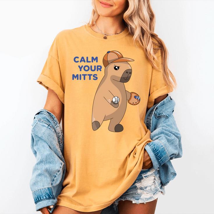 Capybara Calm Your Mitts Baseball Mom Sport Lover Tee Women's Comfort Colors T-Shirt Capybara Calm Your Mitts Baseball Mom Sport Lover Tee Women's Comfort Colors T-Shirt