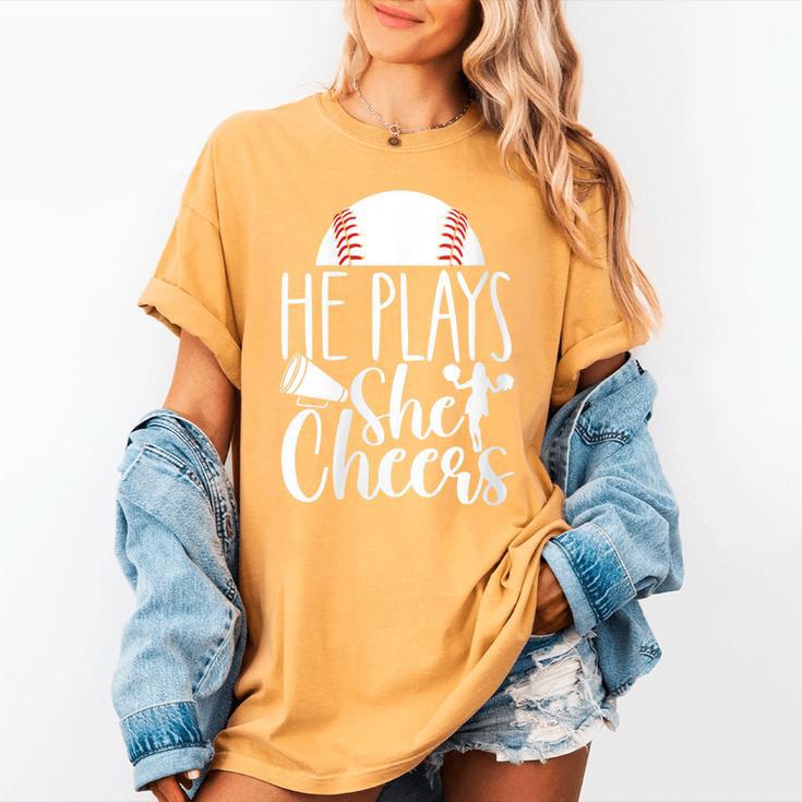 Cheer Baseball Mom Baseball And Cheer Mother Women's Comfort Colors T-Shirt Cheer Baseball Mom Baseball And Cheer Mother Women's Comfort Colors T-Shirt