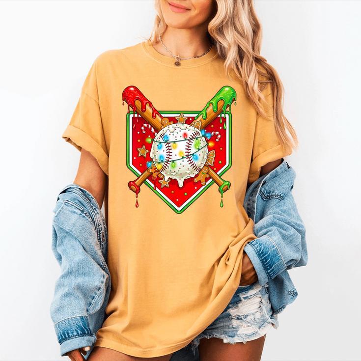 Christmas Baseball Ice Cream Drip Men Women Kids Women's Comfort Colors T-Shirt