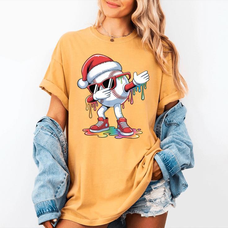 Christmas Baseball Ice Cream Dripping Santa Baseball Drip Women's Comfort Colors T-Shirt Christmas Baseball Ice Cream Dripping Santa Baseball Drip Women's Comfort Colors T-Shirt