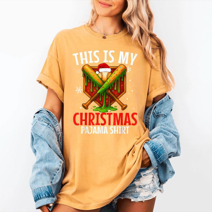 My Christmas Baseball Pajama Helmet Santa Xmas Men Boys Women's Comfort Colors T-Shirt