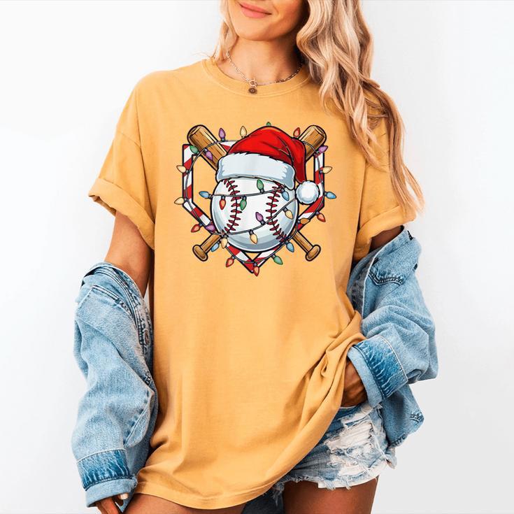 Christmas Baseball Santa Hat For Baseball Players Fans Women's Comfort Colors T-Shirt Christmas Baseball Santa Hat For Baseball Players Fans Women's Comfort Colors T-Shirt