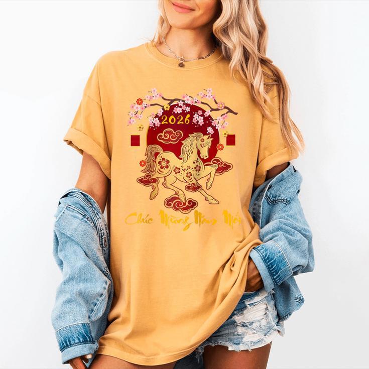 Chuc Mung NAM Moi 2026 Vietnamese Lunar New Year Of Horse Raglan Baseball Tee Women's Comfort Colors T-Shirt Chuc Mung NAM Moi 2026 Vietnamese Lunar New Year Of Horse Raglan Baseball Tee Women's Comfort Colors T-Shirt
