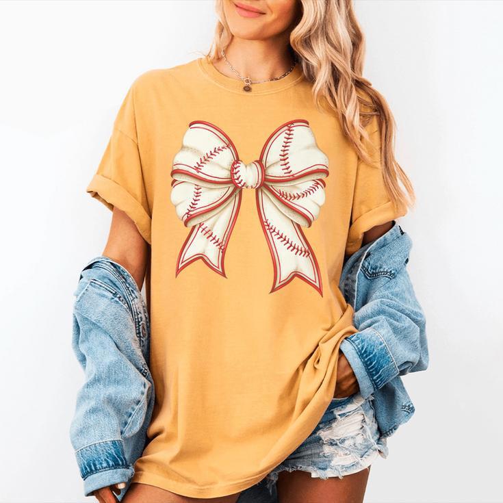 Coquette Bow Baseball Mama Baseball Mom Women Premium Women's Comfort Colors T-Shirt Coquette Bow Baseball Mama Baseball Mom Women Premium Women's Comfort Colors T-Shirt