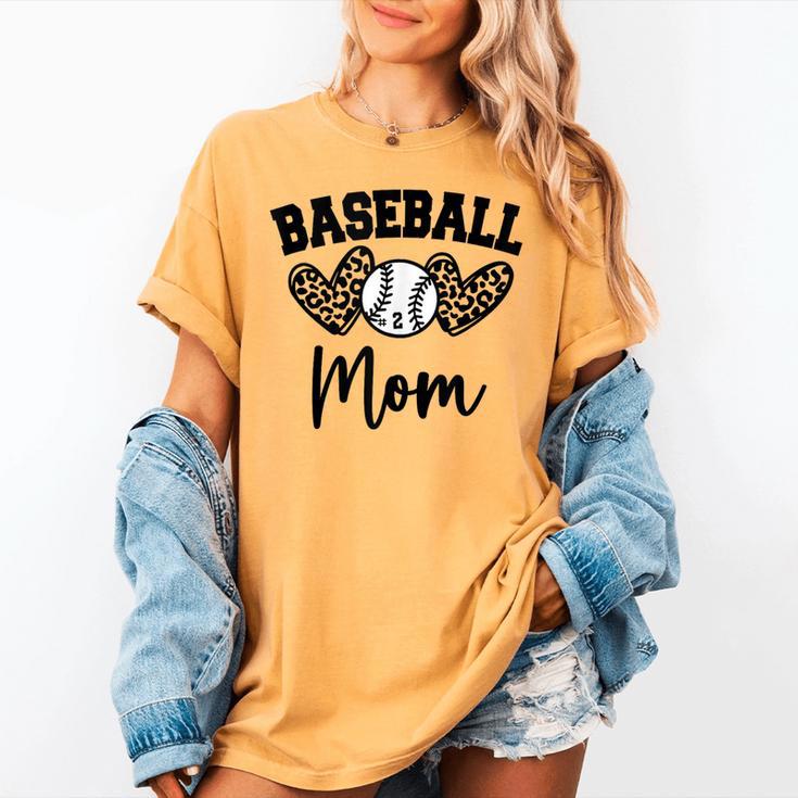 Custom Baseball Mom Number 2 Heart For Mom Women's Comfort Colors T-Shirt