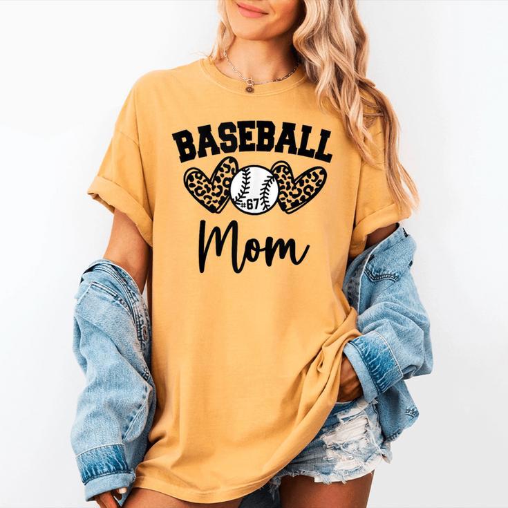 Custom Baseball Mom Number 67 Heart For Mom Women's Comfort Colors T-Shirt
