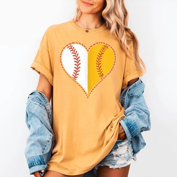 Cute Love Baseball Fast Pitch Softball Heart Baseball Mom Women's Comfort Colors T-Shirt Cute Love Baseball Fast Pitch Softball Heart Baseball Mom Women's Comfort Colors T-Shirt