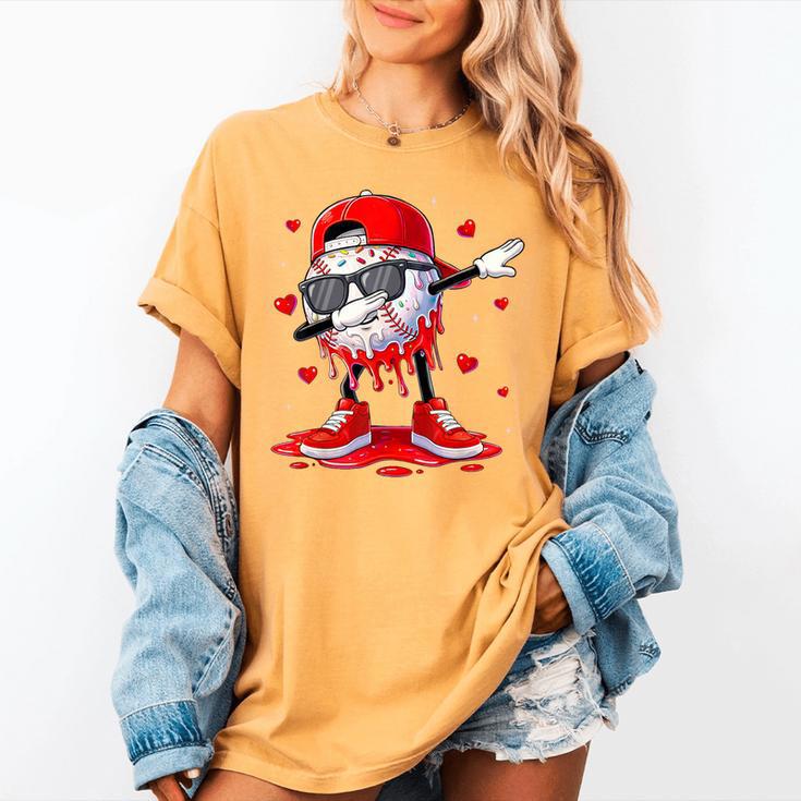 Dabbing Baseball Drip Ice Cream Youth Boy Valentines Day Women's Comfort Colors T-Shirt Dabbing Baseball Drip Ice Cream Youth Boy Valentines Day Women's Comfort Colors T-Shirt