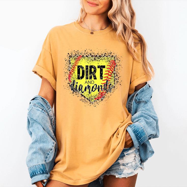 Dirt And Diamonds Baseball Leopard Baseball Mom Women's Comfort Colors T-Shirt Dirt And Diamonds Baseball Leopard Baseball Mom Women's Comfort Colors T-Shirt