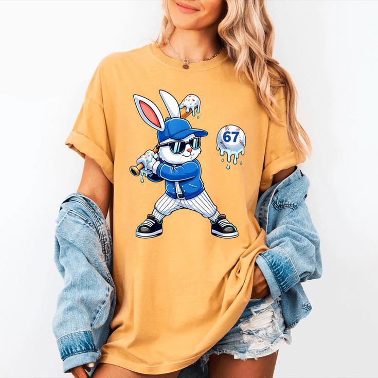 Dripping Drip Baseball Rabbit Bunny Easter Men Boy Kid Women's Comfort Colors T-Shirt