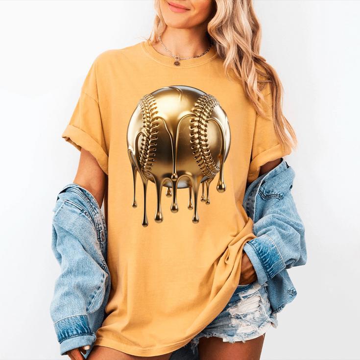 Dripping Gold Drip Baseball Game Day Player Coach Baller Women's Comfort Colors T-Shirt Dripping Gold Drip Baseball Game Day Player Coach Baller Women's Comfort Colors T-Shirt
