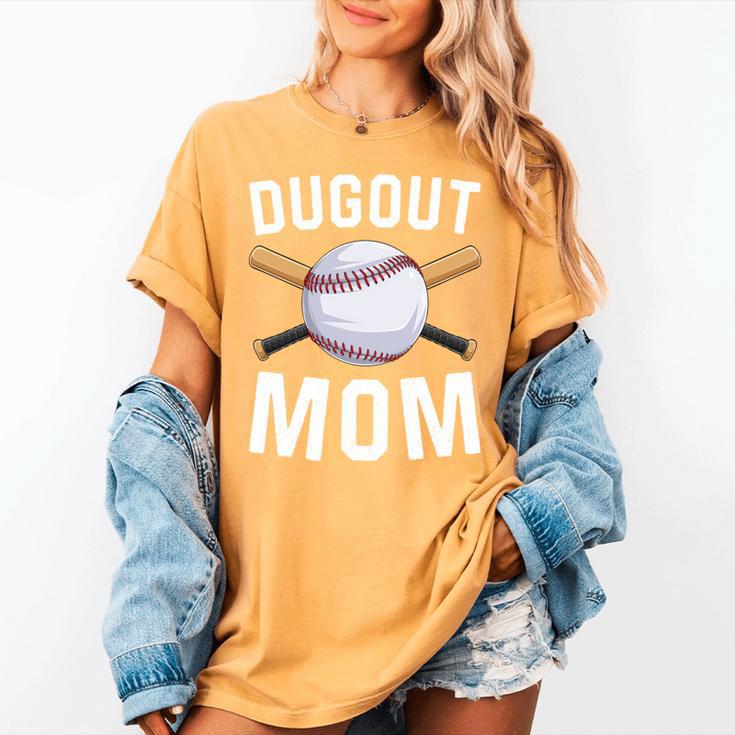 Dugout Mom Baseball Mommy Baseball Mother's Day Women's Comfort Colors T-Shirt