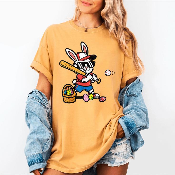 Easter Bunny Baseball Player Batter Rabbit Boys Kids Men Women's Comfort Colors T-Shirt