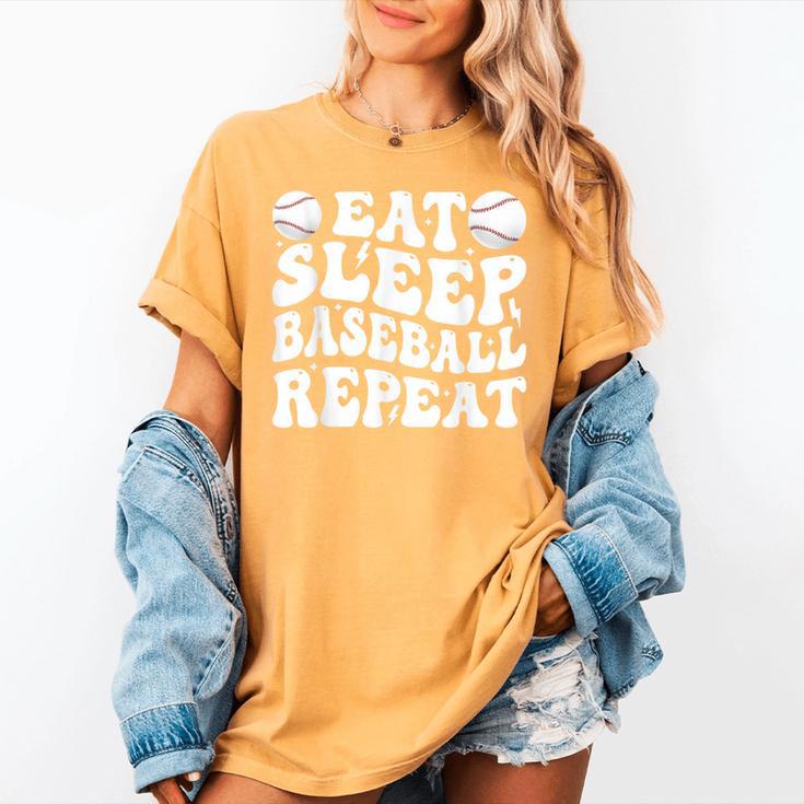 Eat Sleep Baseball Repeat Baseball Lover Baseball Mom Girls Women's Comfort Colors T-Shirt Eat Sleep Baseball Repeat Baseball Lover Baseball Mom Girls Women's Comfort Colors T-Shirt