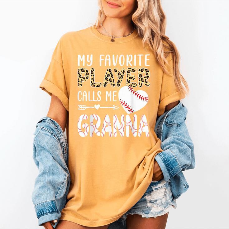 My Favorite Player Calls Me Granna Baseball Leopard Women's Comfort Colors T-Shirt My Favorite Player Calls Me Granna Baseball Leopard Women's Comfort Colors T-Shirt