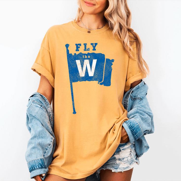 Fly The W Chicago Baseball Winning Flag Distressed Premium Tri-Blend Women's Comfort Colors T-Shirt Fly The W Chicago Baseball Winning Flag Distressed Premium Tri-Blend Women's Comfort Colors T-Shirt