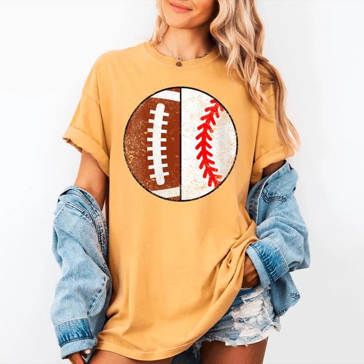 Football Baseball Player Football Baseball Mom Women's Comfort Colors T-Shirt Football Baseball Player Football Baseball Mom Women's Comfort Colors T-Shirt