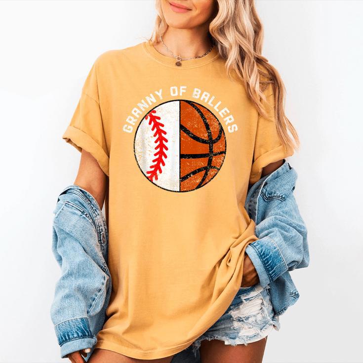 Granny Of Ballers Baseball Basketball Grandma Granny Women's Comfort Colors T-Shirt