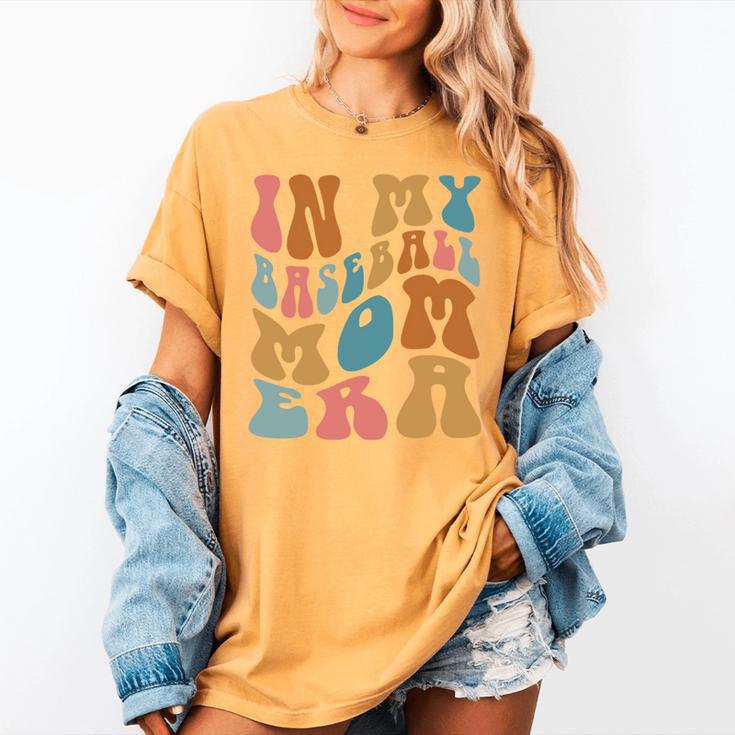 Groovy In My Baseball Mom Era Softball Game Day Women's Comfort Colors T-Shirt Groovy In My Baseball Mom Era Softball Game Day Women's Comfort Colors T-Shirt