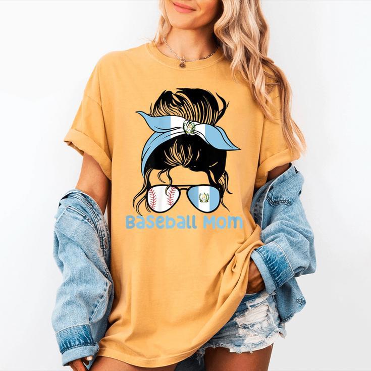 Guatemala Baseball Mom Messy Bun Women's Comfort Colors T-Shirt