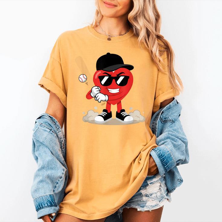 Heart Playing Baseball Valentine Baseball Women's Comfort Colors T-Shirt Heart Playing Baseball Valentine Baseball Women's Comfort Colors T-Shirt