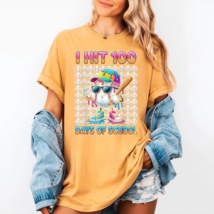 I Hit 100 Days Of School Baseball Ice Cram Drip 100th Boys Women's Comfort Colors T-Shirt I Hit 100 Days Of School Baseball Ice Cram Drip 100th Boys Women's Comfort Colors T-Shirt