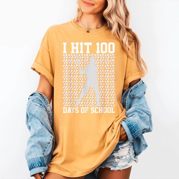 I Hit 100 Days Of School Boys Kids 100th Day Balls Baseball Women's Comfort Colors T-Shirt I Hit 100 Days Of School Boys Kids 100th Day Balls Baseball Women's Comfort Colors T-Shirt
