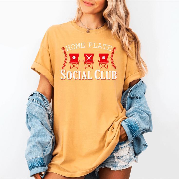 Home Plate Social Club Softball Season Baseball Mom Premium Women's Comfort Colors T-Shirt