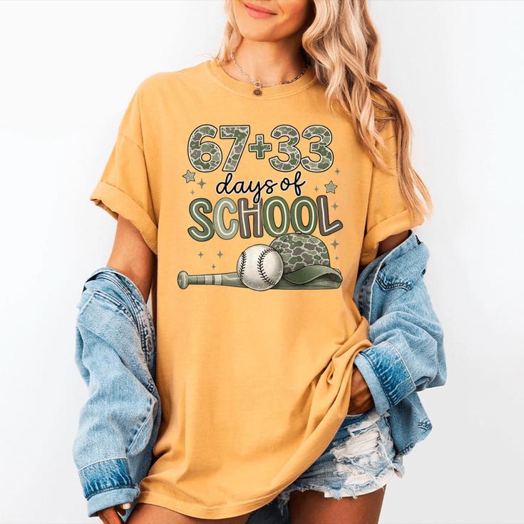 HUGvyn 6733 Days Of School Baseball 100 Days Camo Cap Boys Women's Comfort Colors T-Shirt HUGvyn 6733 Days Of School Baseball 100 Days Camo Cap Boys Women's Comfort Colors T-Shirt