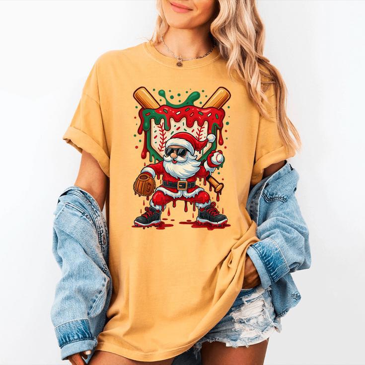HUGvyn Santa Playing Baseball Ice Cream Drip Christmas Boys Women's Comfort Colors T-Shirt HUGvyn Santa Playing Baseball Ice Cream Drip Christmas Boys Women's Comfort Colors T-Shirt