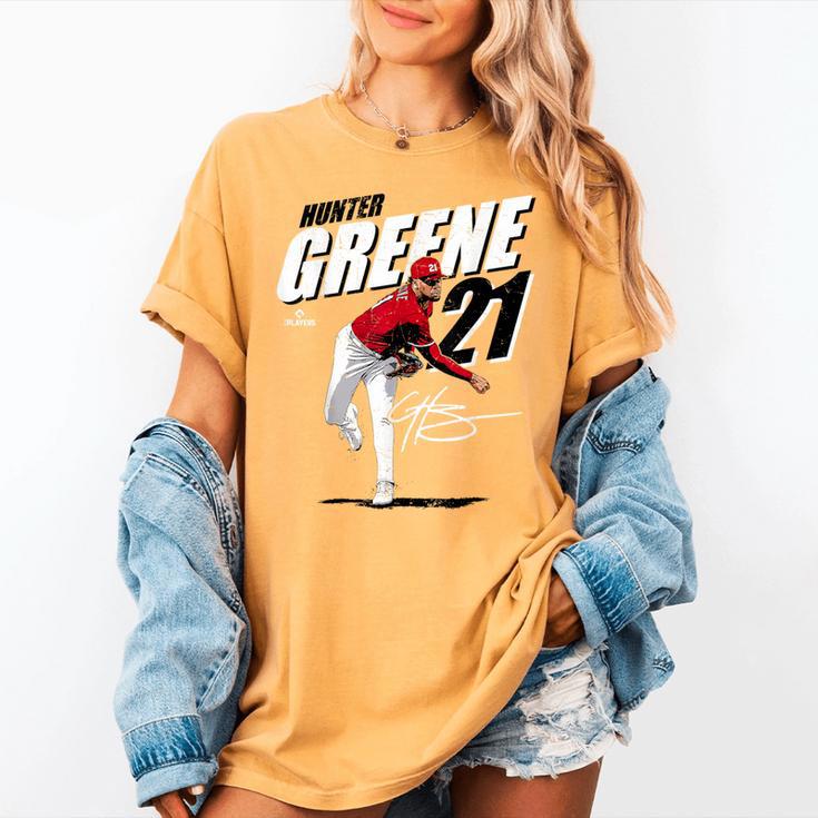 Hunter Greene Cincinnati MLB Baseball Players MLBHGR204M Women's Comfort Colors T-Shirt Hunter Greene Cincinnati MLB Baseball Players MLBHGR204M Women's Comfort Colors T-Shirt