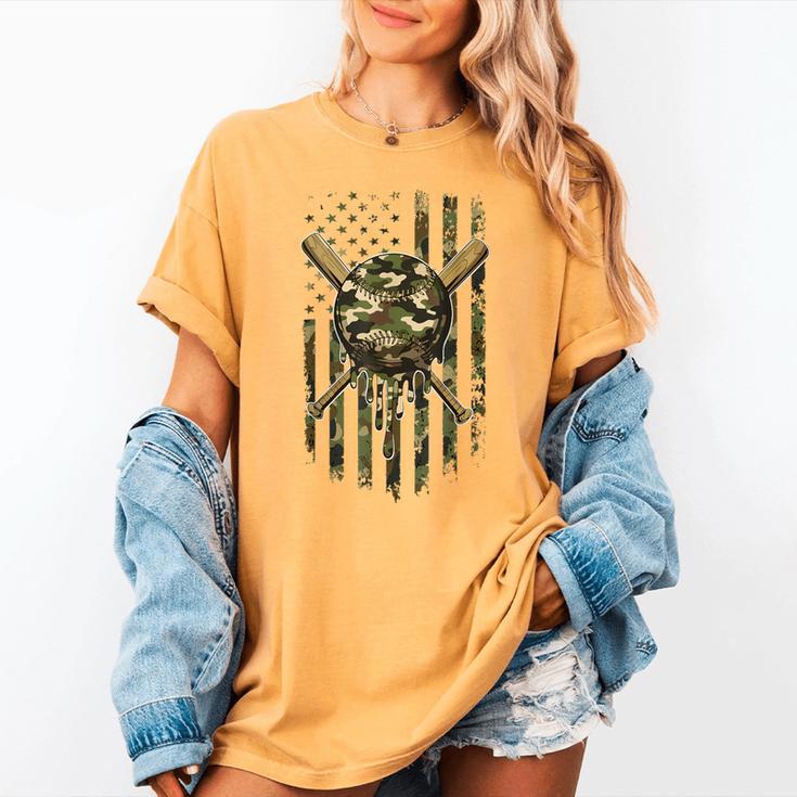 Ice Cream Baseball Drip For Boys Camo USA Flag Camouflage Women's Comfort Colors T-Shirt