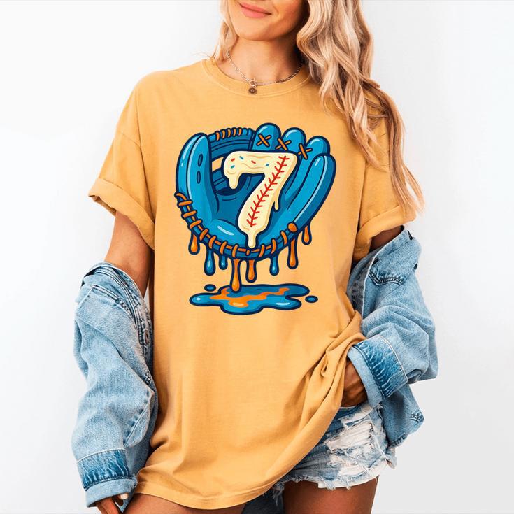 Ice Cream Baseball Glove 7th Birthday Edition Women's Comfort Colors T-Shirt Ice Cream Baseball Glove 7th Birthday Edition Women's Comfort Colors T-Shirt