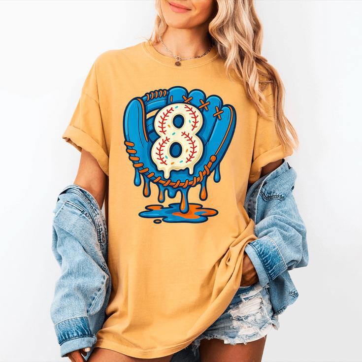 Ice Cream Baseball Glove 8th Birthday Edition Women's Comfort Colors T-Shirt