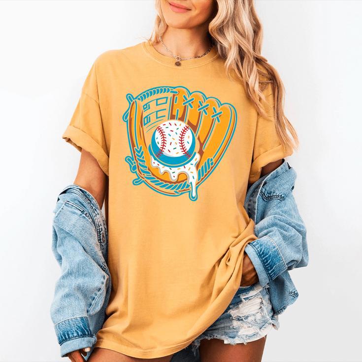 Ice Cream Baseball Mitt Drippy Scoop Baseball Sports Women's Comfort Colors T-Shirt Ice Cream Baseball Mitt Drippy Scoop Baseball Sports Women's Comfort Colors T-Shirt
