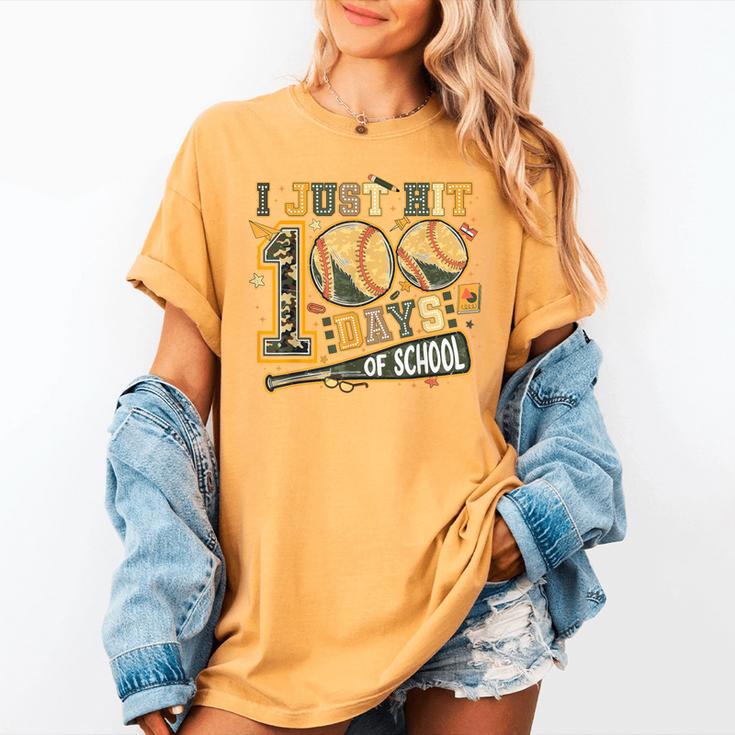I Just Hit 100 Days Of School Camo Baseball Boy Kids Teacher Women's Comfort Colors T-Shirt I Just Hit 100 Days Of School Camo Baseball Boy Kids Teacher Women's Comfort Colors T-Shirt